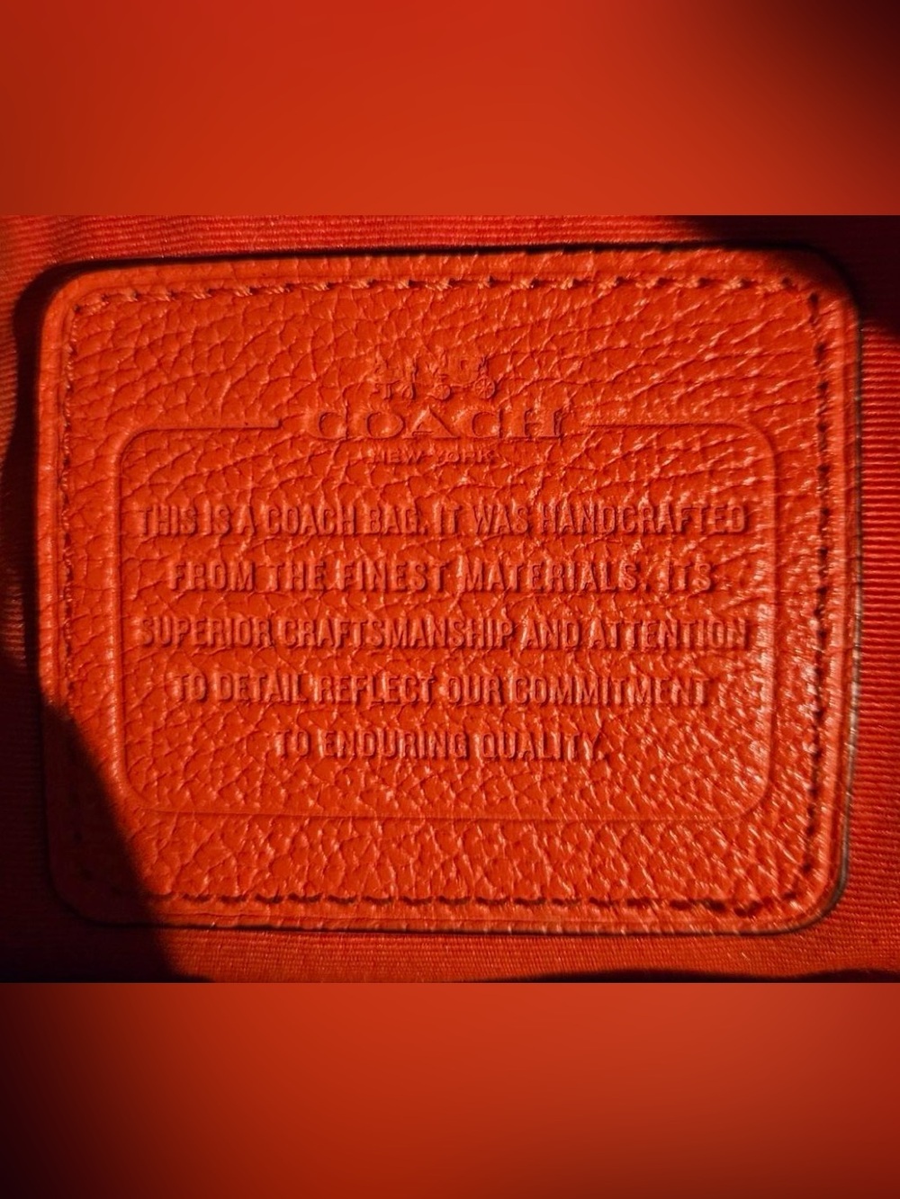 Soft pebbled leather • Genuine Coach • Crossbody & Satchel Vibrant coral orange